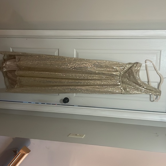 Champagne Sequin Bridesmaid Dress - Picture 5 of 7